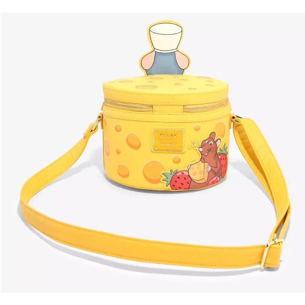 Loungefly Disney Pixar Ratatouille Cheese Wheel Strawberry Scented Crossbody Bag - Picture 2 of 6